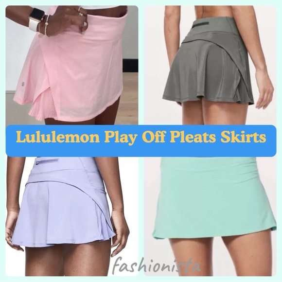 LULULEMON PLAY OFF the PLEATS SKIRT MID RISE WHITE + Lavender sz.8 - Picture 10 of 12